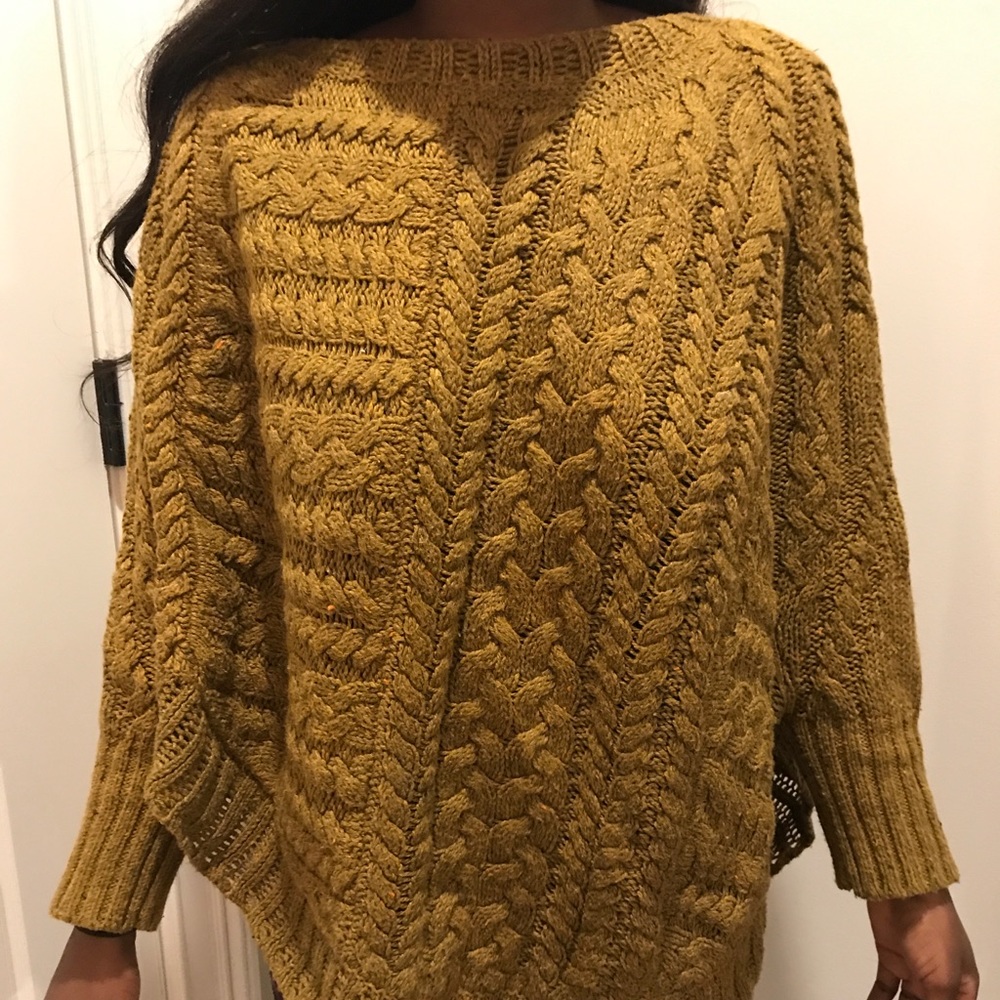 Mustard poncho sweater